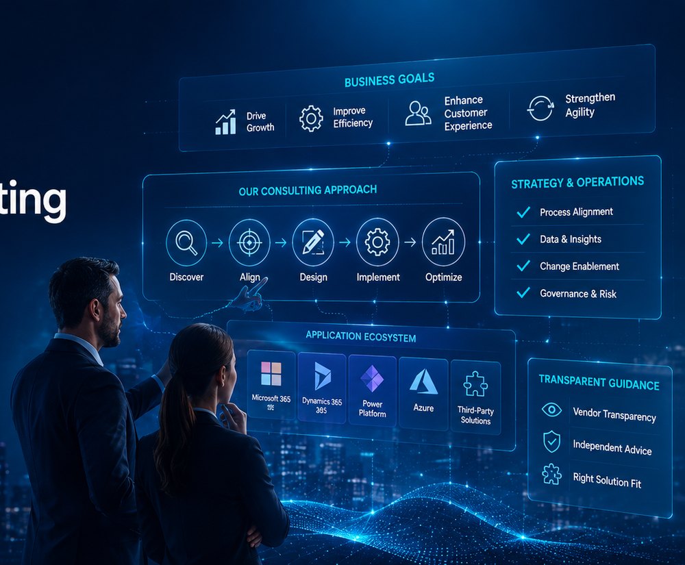 Consulting approach from discover to optimize across the Microsoft application ecosystem