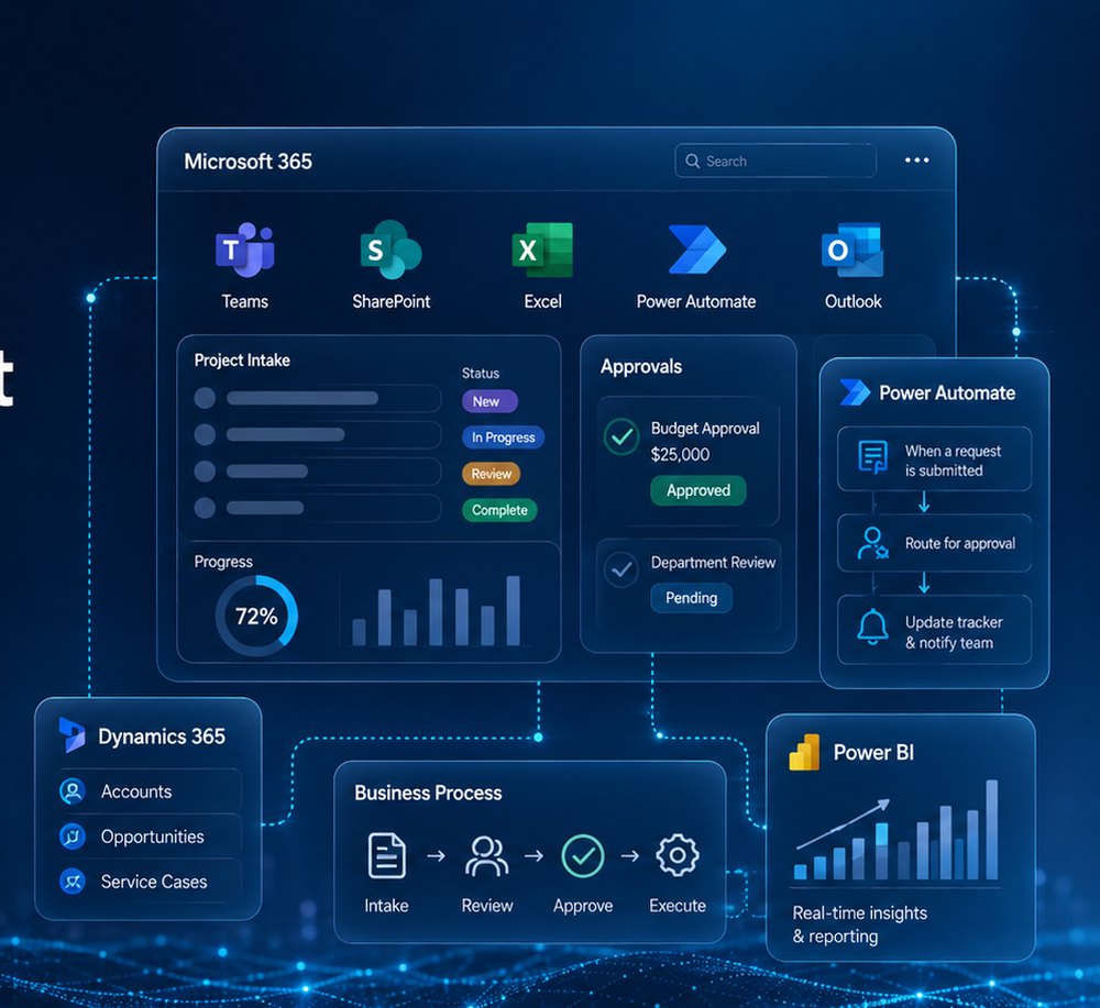 Custom solutions running inside Microsoft 365, Dynamics 365, Power Automate and Power BI